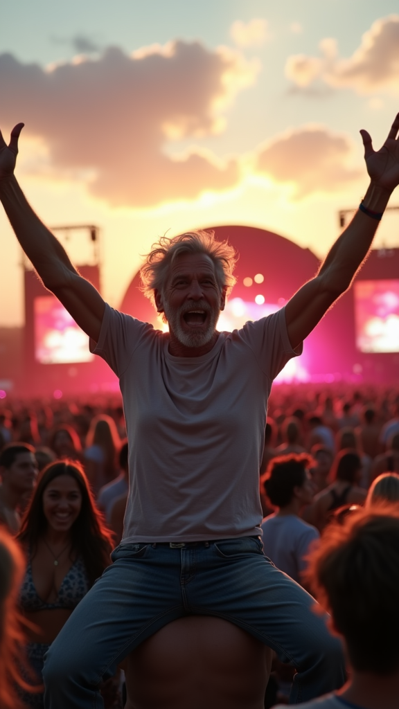Geburtstag, Feiern auf einem Musikfestival