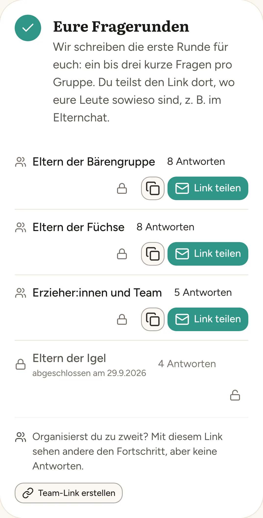 Fragerunden für jede Kita-Gruppe auf dem Handy