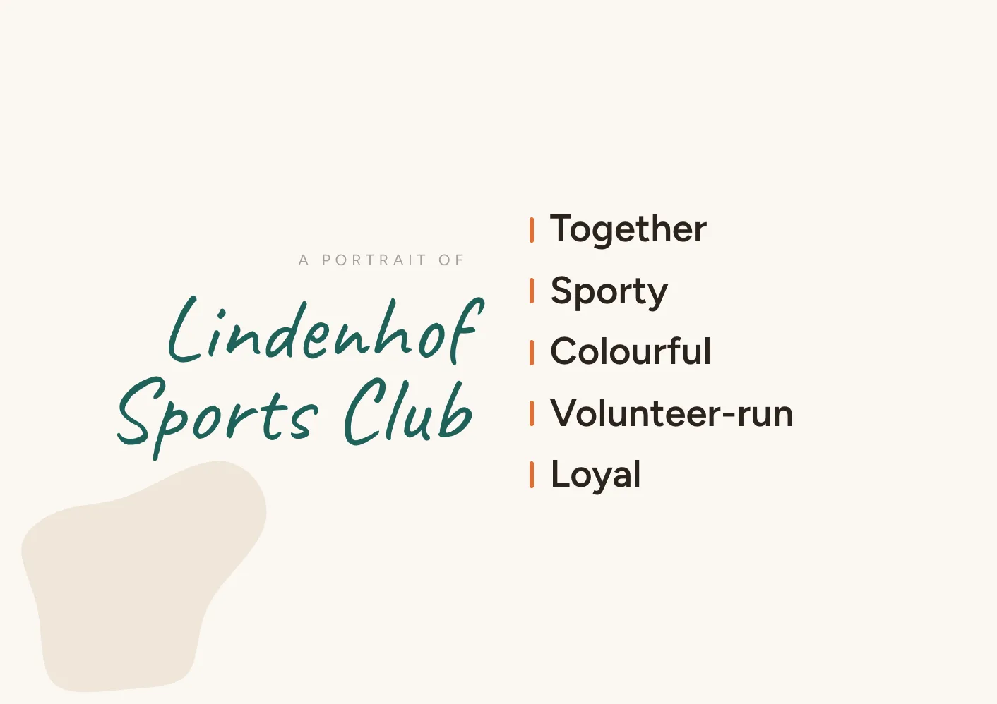 Cover page "A portrait of Lindenhof Sports Club"