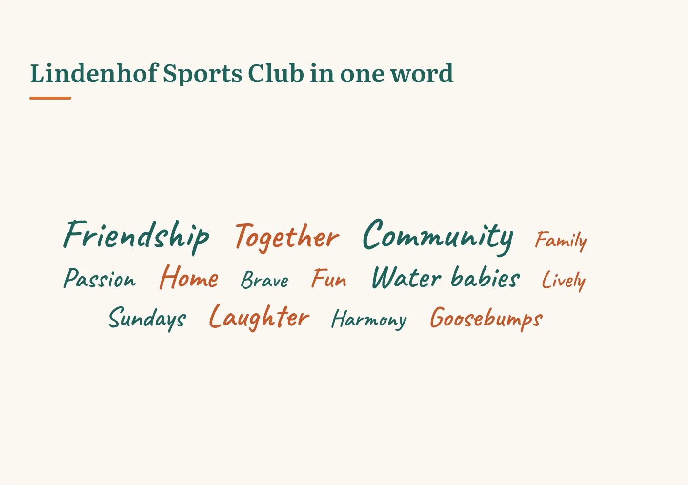 Page "Lindenhof Sports Club in one word"