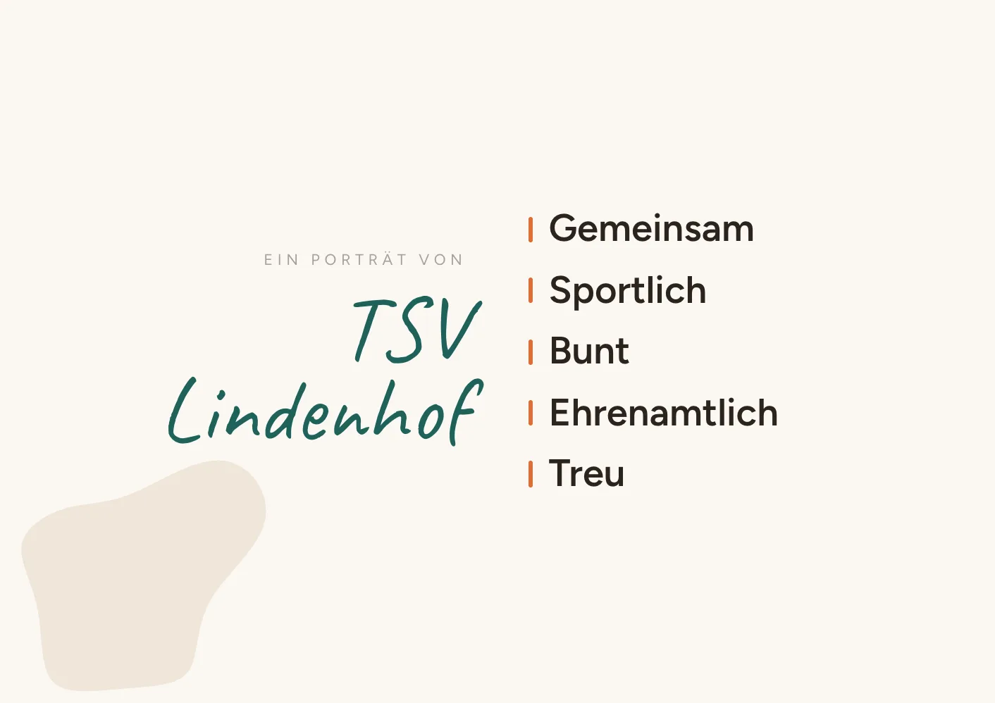 Titelseite „Ein Porträt von TSV Lindenhof“